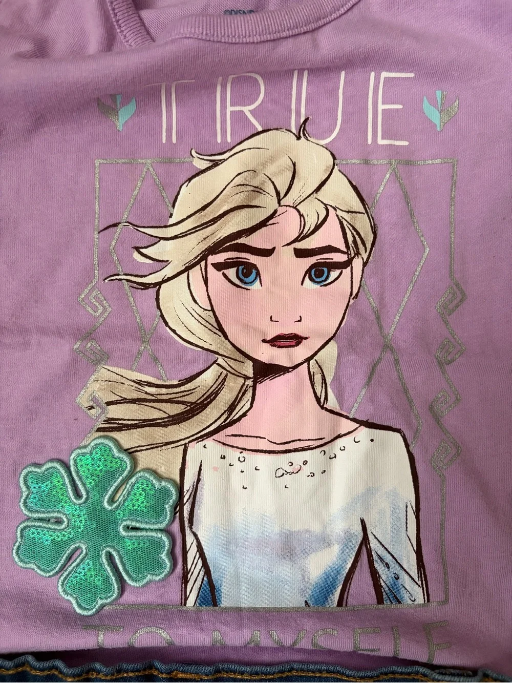 Disney Pink Elsa Graphic Tee and Denim Character Shorts